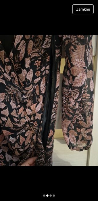 Sukienka liście kwiaty