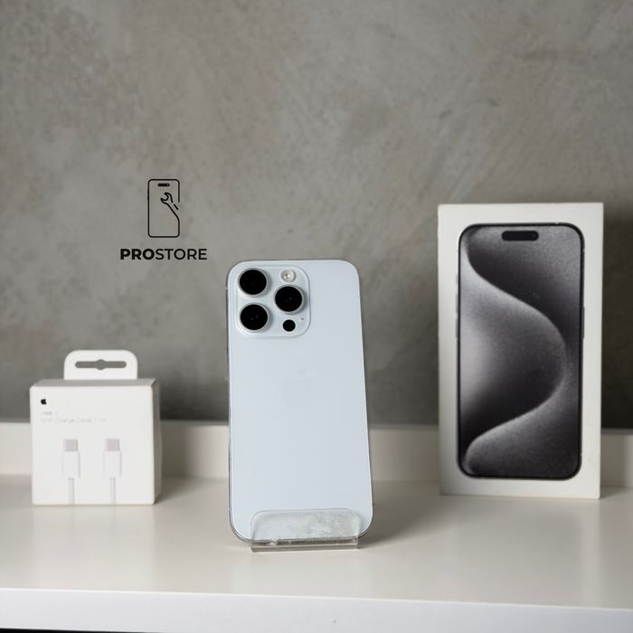 Sklep! iPhone 15 Pro 128GB White Titanium | 82% Baterii | Gwarancja 3 Miesiące | Faktura VAT Marża