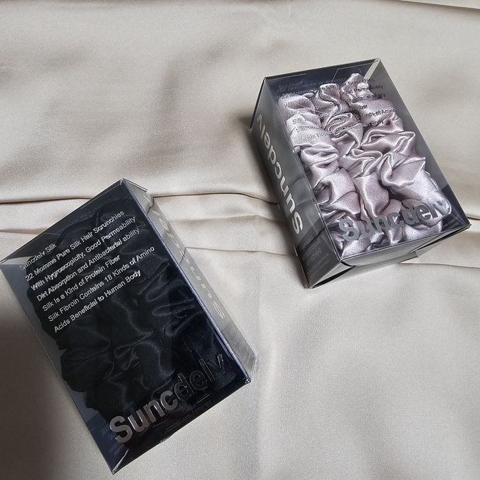 Однотонные шёлковые  резинки для волос 22 Momme Pure Silk , mulberry .