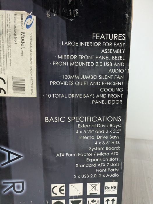 Obudowa komputerowa PC RAIDMAX ARES ATX-801WBP