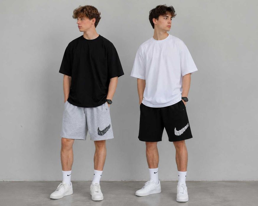Шорти Nike чоловічі спортивні літні трикотажні чорні сірі з кишенями