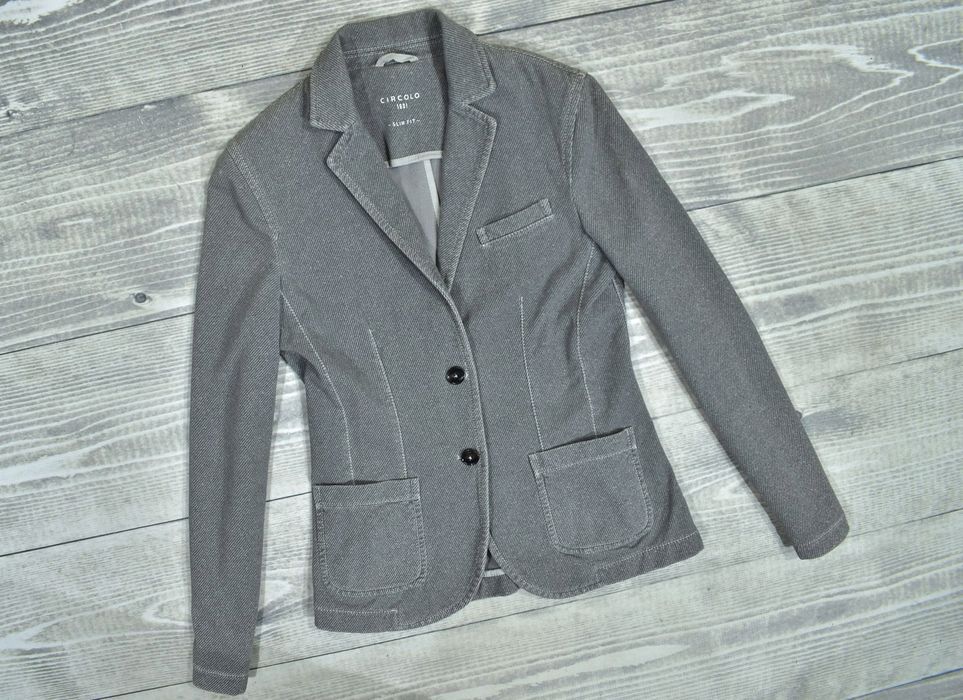 Circolo 1901 Szara Marynarka Damska Żakiet Slim Fit It40 Eu 36