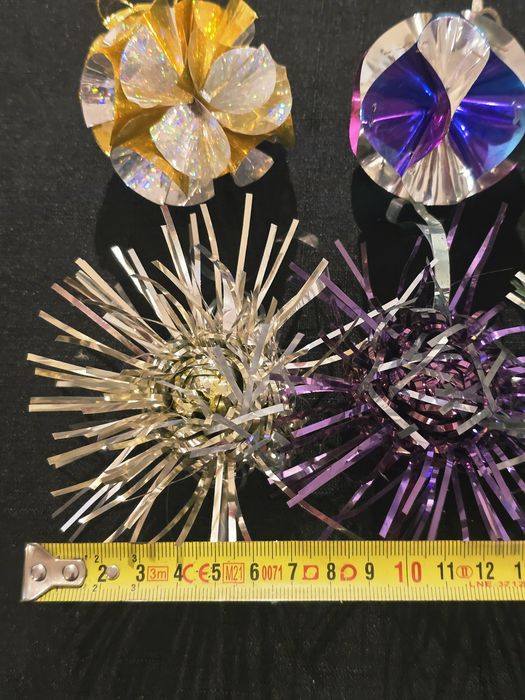 Bombki z Prl-u foliowe ozdoby choinkowe retro vintage pajaczki

6 szt: