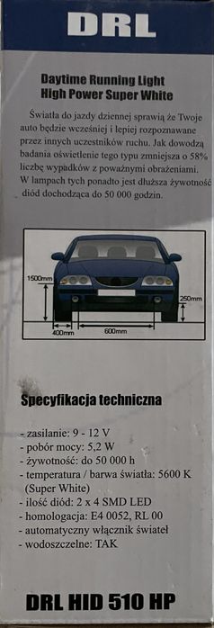 Światła do jazdy dziennej okrągłe 510HP 7cm Vertex