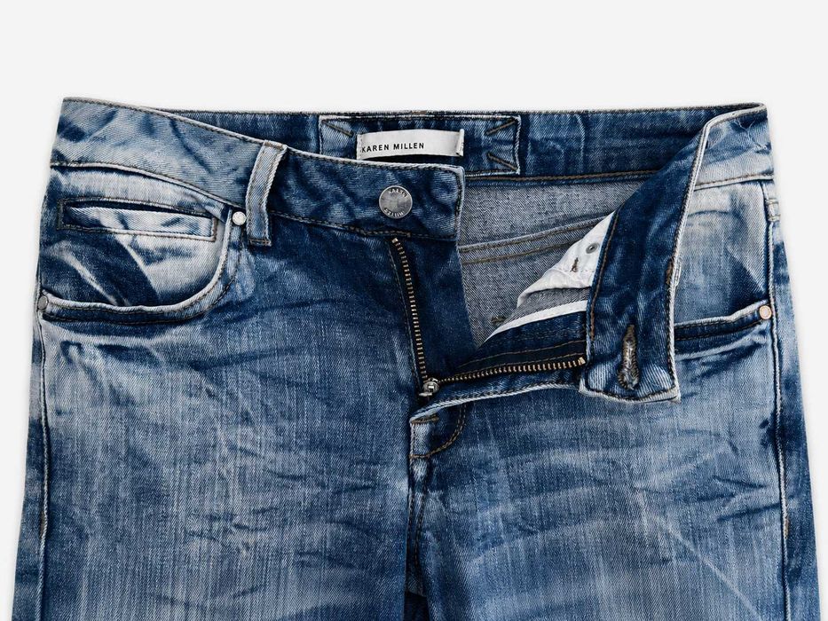 Calças de Ganga Karen Millen Skinny Azul Claro Stretch Tamanho 38