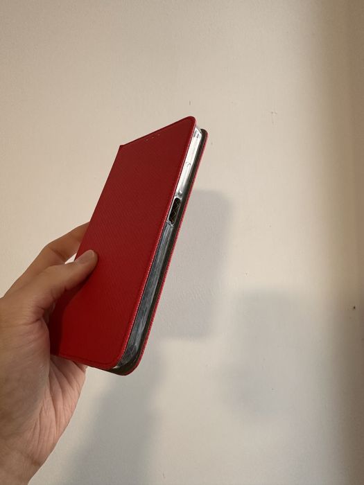 Etui z klapką zamykane czerwone + SZKŁO do XIAOMI REDMI 15C 4G / 5G