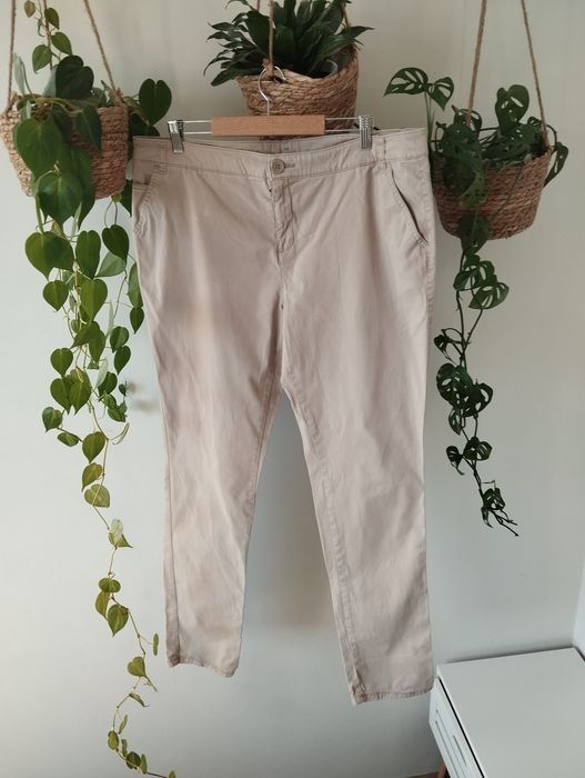 Wiosenne, letnie męskie spodnie chinos, bawełniane, bootcut leg r. XL