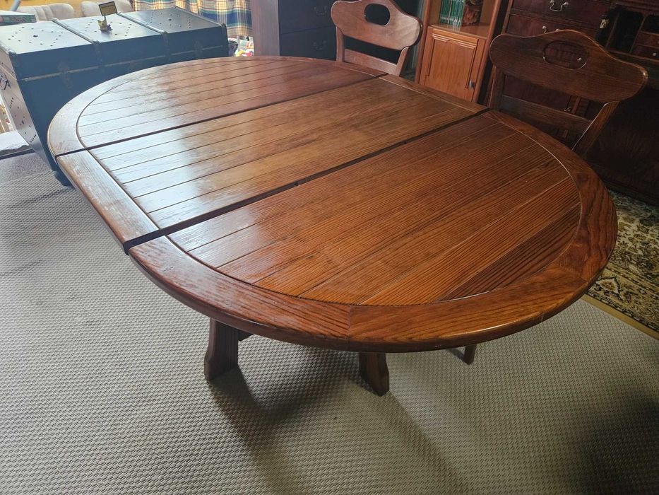 Round extendable table - Solid wood - Good condition64285418966658122