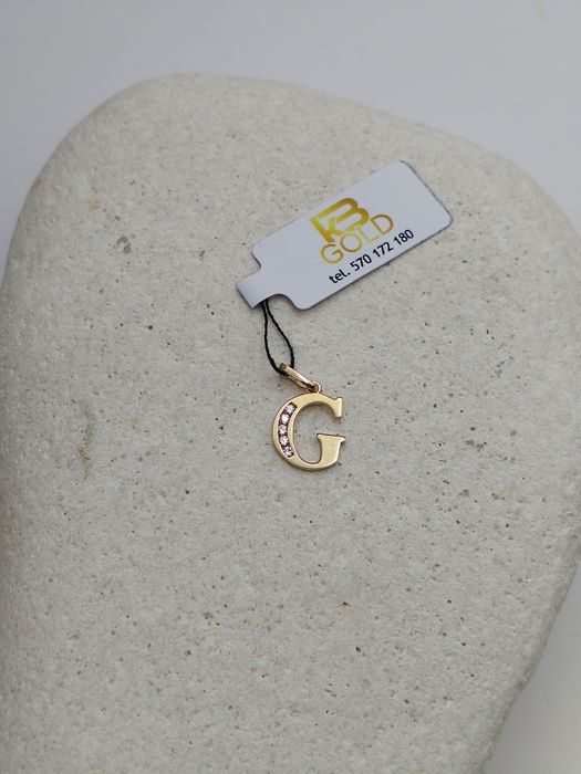 Złota Zawieszka Literka "G" Pr.585 Nowa Zapraszamy