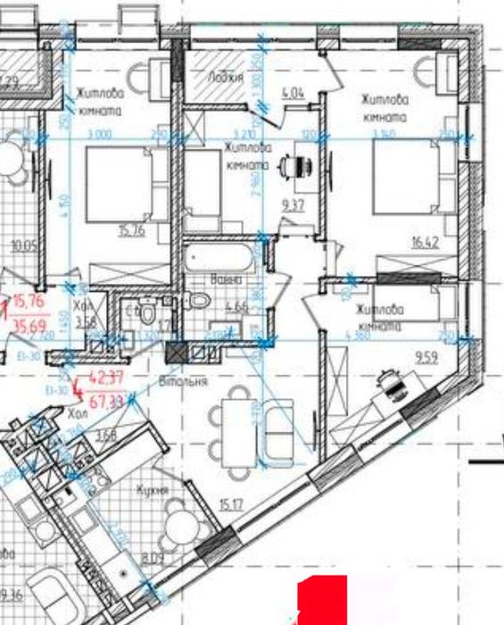 Продаж 3-Новобудови  в Центрі Міста
