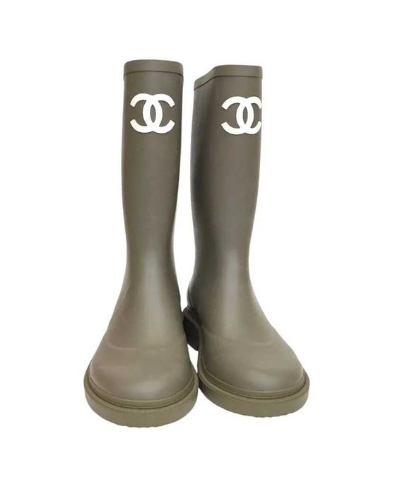 Чоботи Chanel 24C Rubber Rain Boots Green