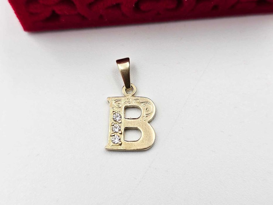 Złota zawieszka przywieszka B litera B 333 |Plus Lombard