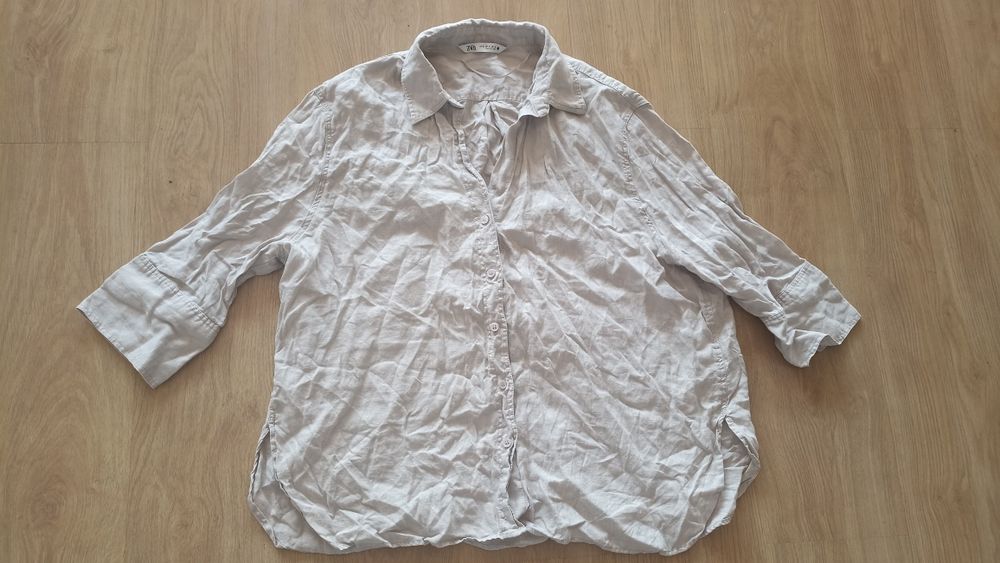 Lniana bluzka koszula oversize Zara rozmiar XL