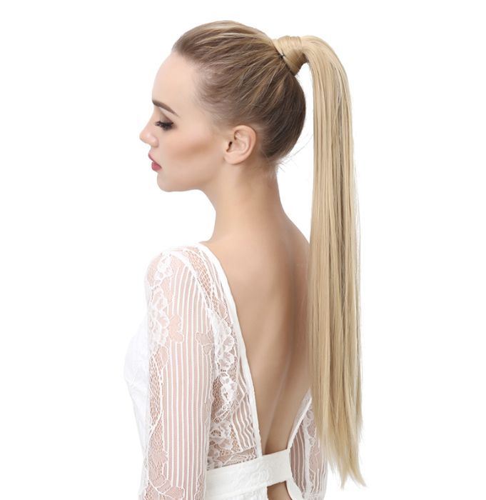 Rabo de Cavalo Liso Extensões de Cabelo Velcro NOVO