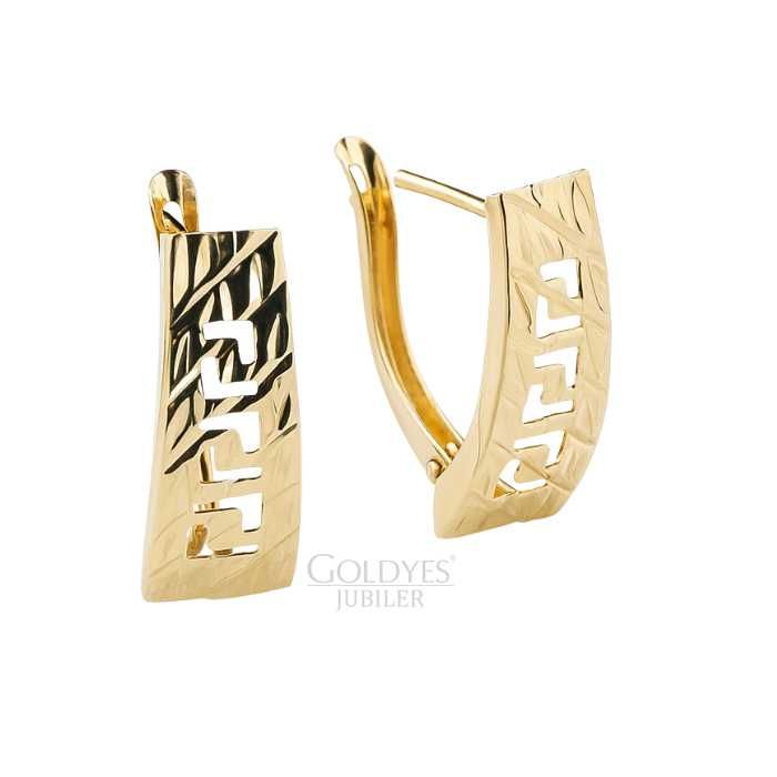 złote kolczyki diamentowane próba złota 585