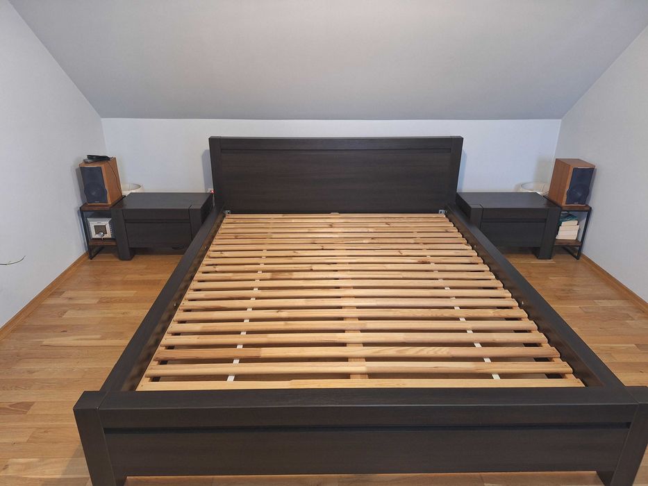 Meble do sypialni łóżko 160x200, szafki nocne 2 szt, komoda, kolor venge