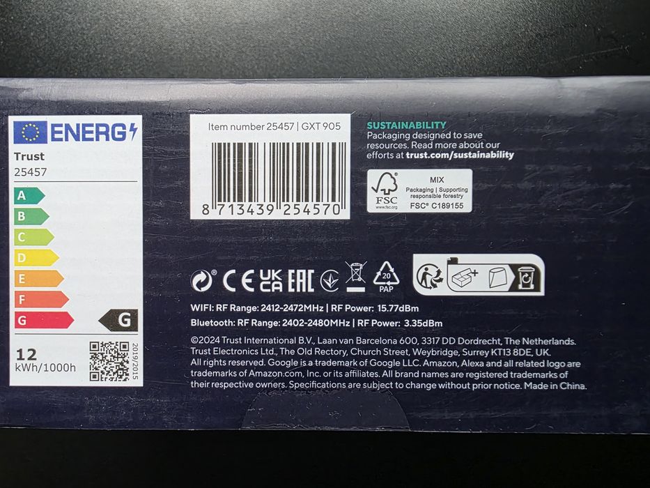 Ścienne paski świetlne LED TRUST Gaming GXT 905 Vybz RGBIC Nowe