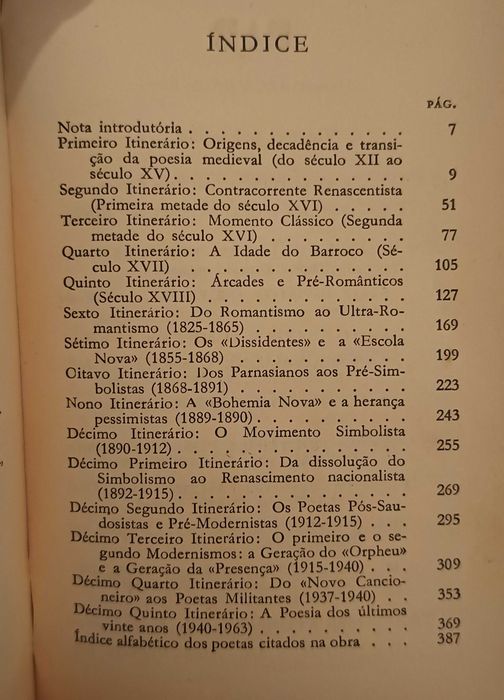 Itinerário Histórico da Poesia Portuguesa - João Gaspar Simões