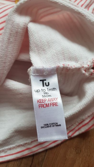 Tu bluzka krótki rękaw bufki 56cm dziewczynka jak nowa