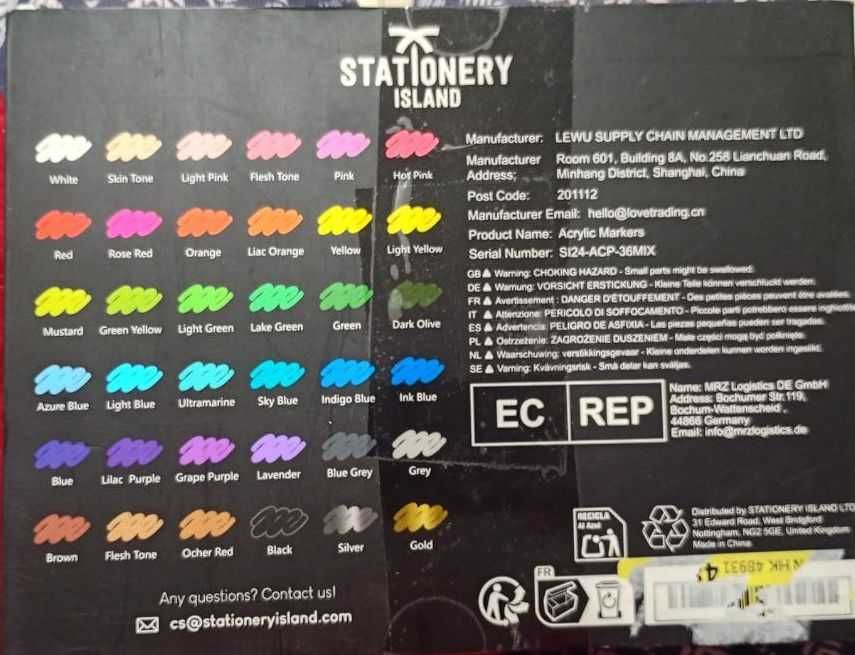 Markery akrylowe Stationery Island 36 sztuk