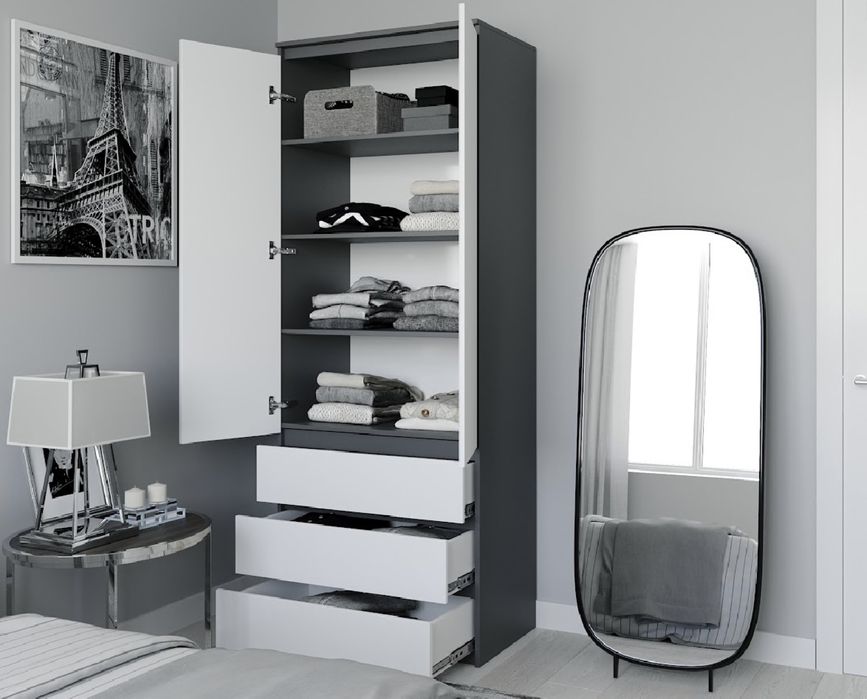 Шафа з поличками в спальню Полка для одягу Шкаф для одежды Пенал