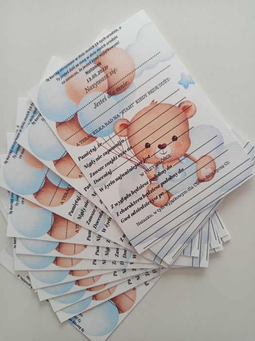 Ankiety karty na roczek chrzest