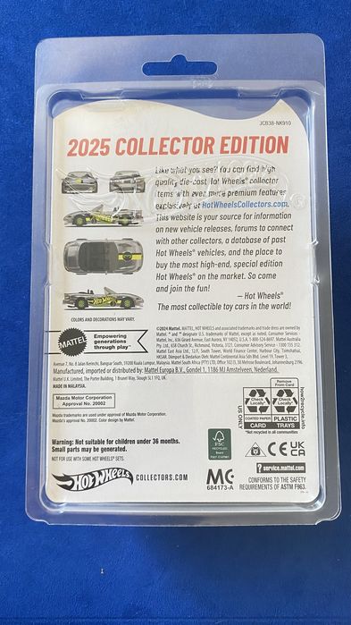 Carro Hot Wheels Zamac Edition 2025 Mazda Mazdaspeed Miata 2004 Mattel