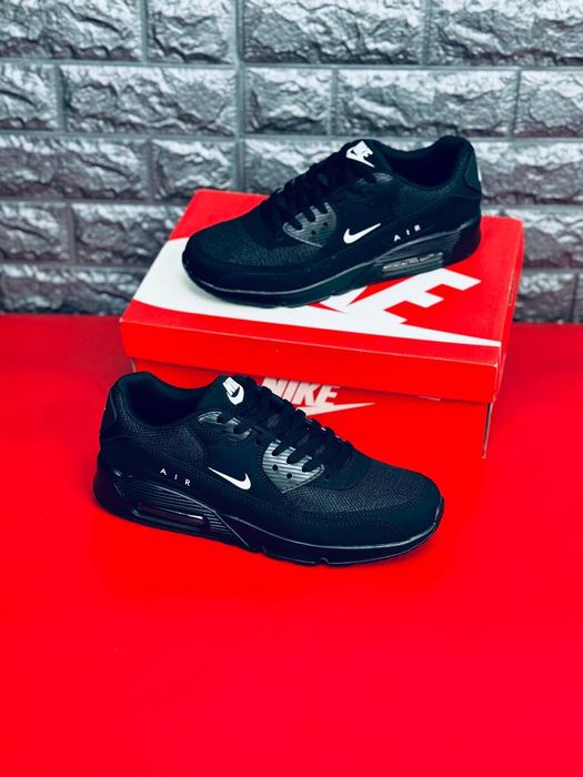 Мужские Кроссовки Nike Air Max 90 Черные Кожаные Кроссовки Найк: 1 399 ...