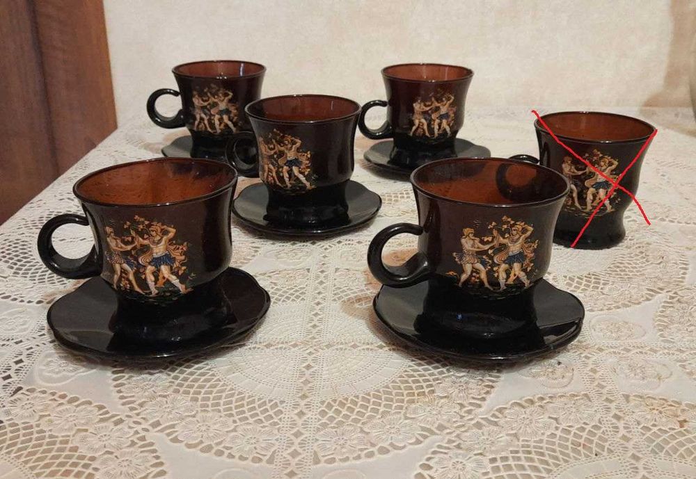 кофейный набор 5 чашек и 5 блюдцев