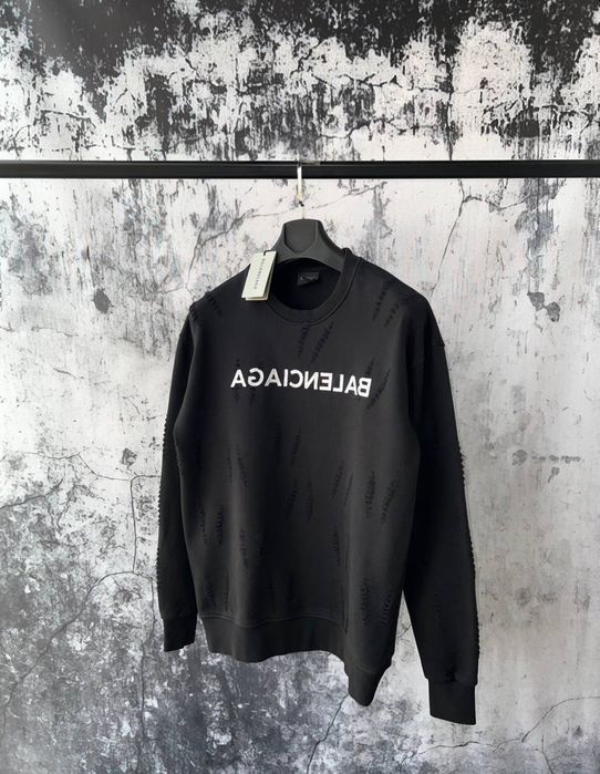 BALMAIN мужской брендовый свитшот белый оригинал кофта реглан батник