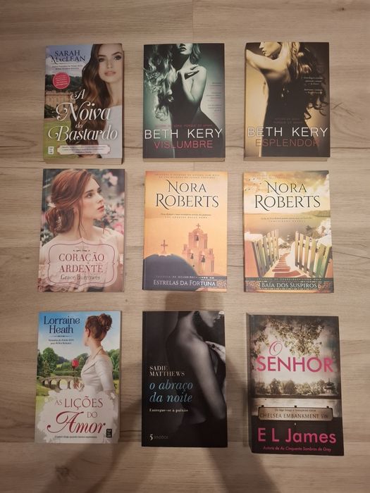 Livros romance (Beth Kery, Nora Roberts, E L James)