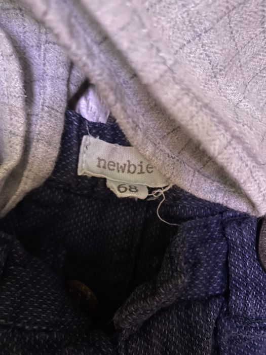 Newbie Komplet elegancki koszula spodnie na szelkach newbie 68