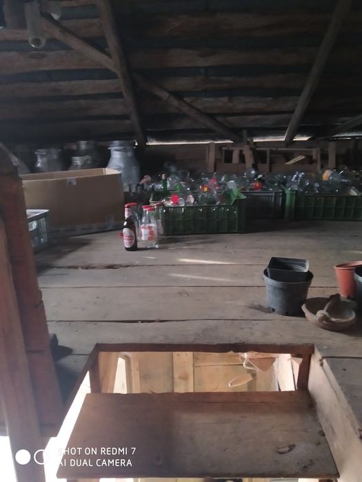 Stary spichlerz zabytkowy z poddaszem i komórka 6m- 6m z mini werandą