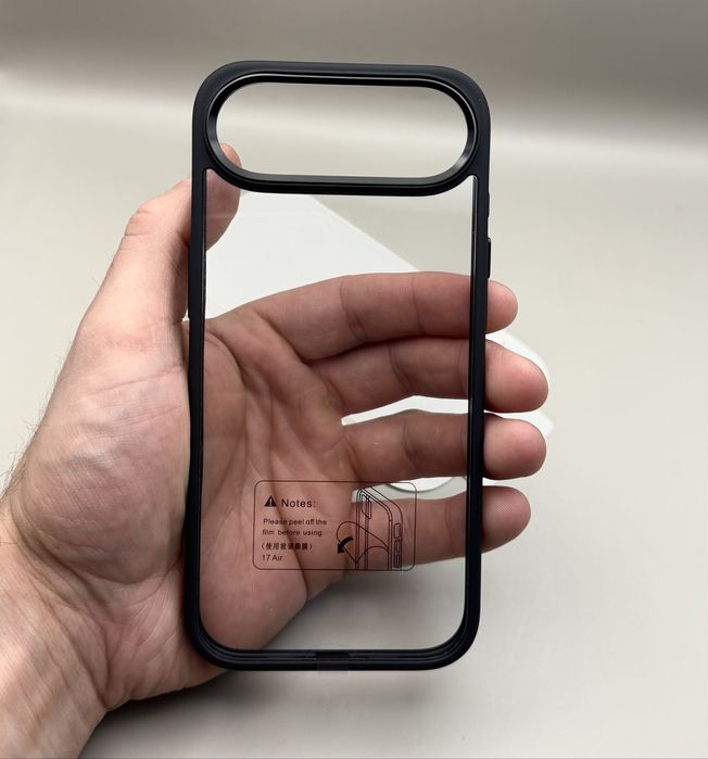 Чехол на iPhone 17 Air Black, 17 Air черный, прозрачный, не желтеет