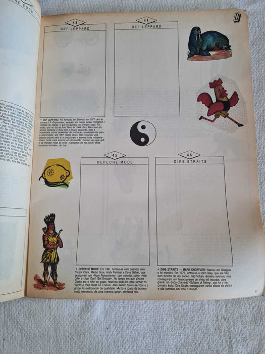 Caderneta Nova Panini Pop Stars 1989