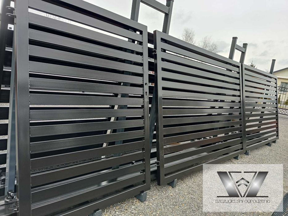 Brama palisadowa PRZESUWNA 400x140 | siatka | OGRODZENIA PANELOWE 1m2