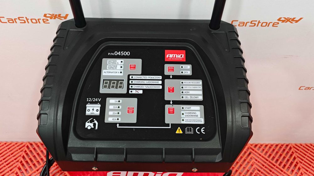 CARREGADOR max. 40A,12V/24V + BOOSTER ARRANQUE 300A