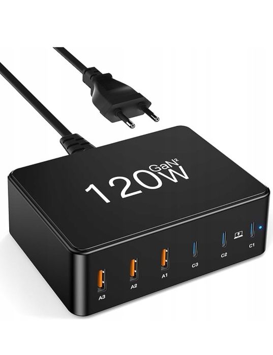 Ładowarka  przenośna 3 USB-C I 3 USB-A Model 818H MACKBOOK IPHONE IPAD