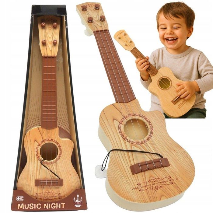 Zabawka instrument ukulele 43cm dla dziecka 4 struny