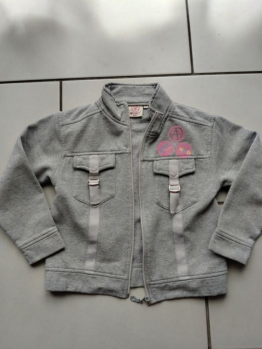 Bluza rozpinana szara z aplikacją rozmiar 122/128