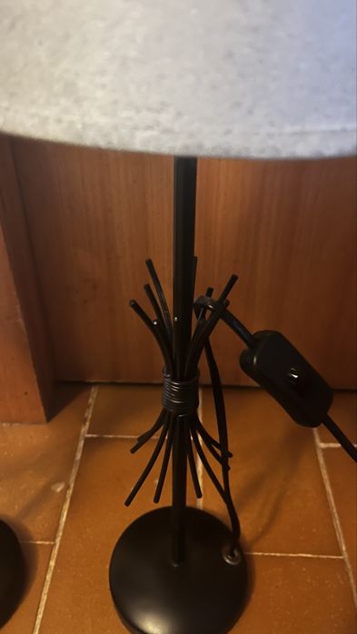 Candeeiros mesinha cabeceira ferro preto