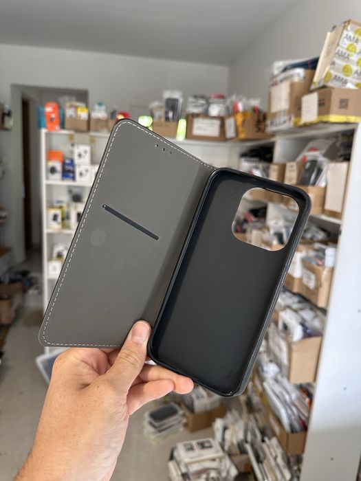 Etui z klapką zamykane czarne + SZKŁO hartowane do REALME 16 PRO