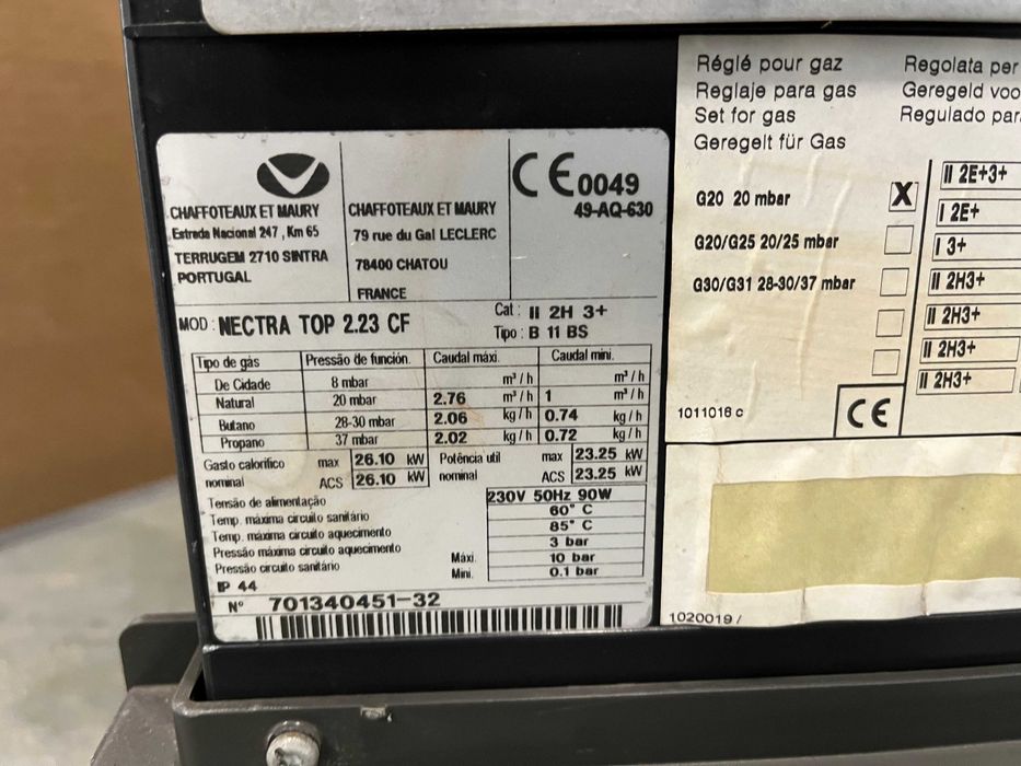 Caldeira Chaffoteaux et Maury Nectra Top 26 kW para peças