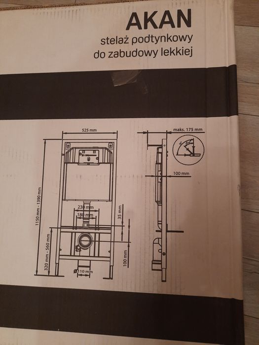 Stelaż podtynkowy Akan Laveo- nowy- nie rozpakowany