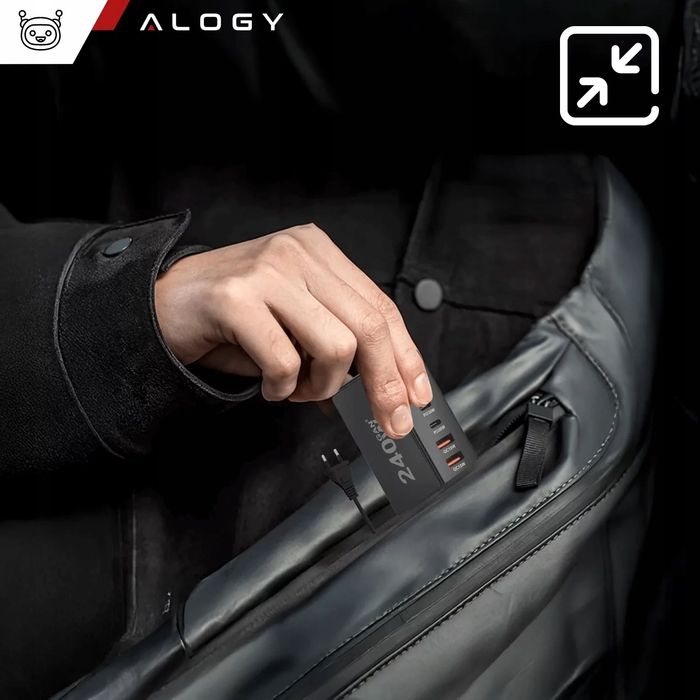 Ładowarka Sieciowa Alogy 240W GaN3 8w1 4xUSB-C 4xUSB-A