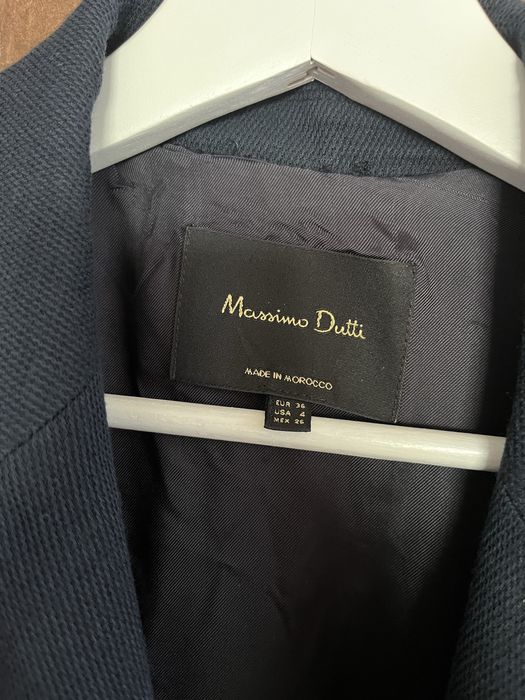 Massimo Dutti krótka sukienka żakiet granat 34 XS 36 S