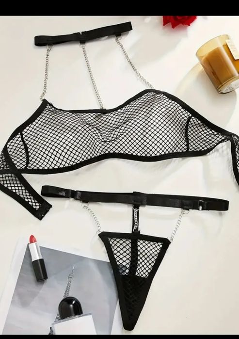 Жіночий сітчастий набір трусики та бюстгальтер