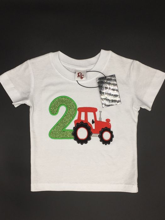 T-shirt urodzinowy personalizowany 2 traktor