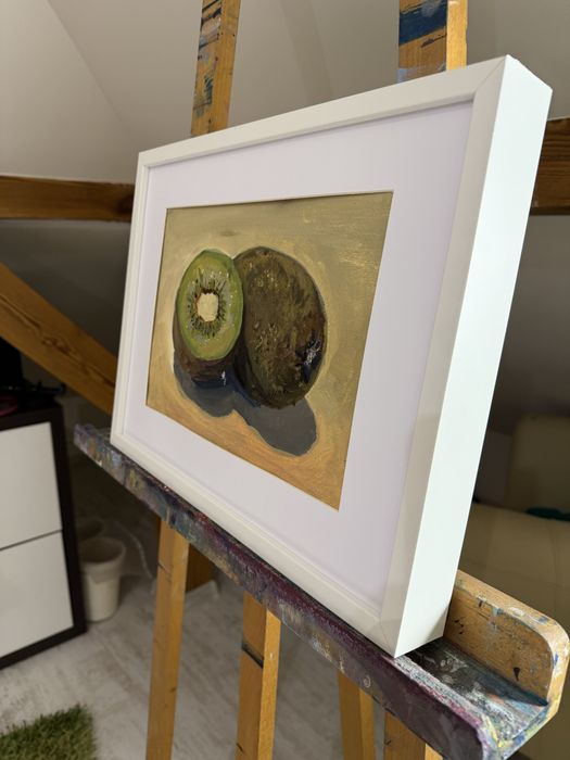 Obraz akrylowy ręcznie malowany w ramie 40x30 kiwi