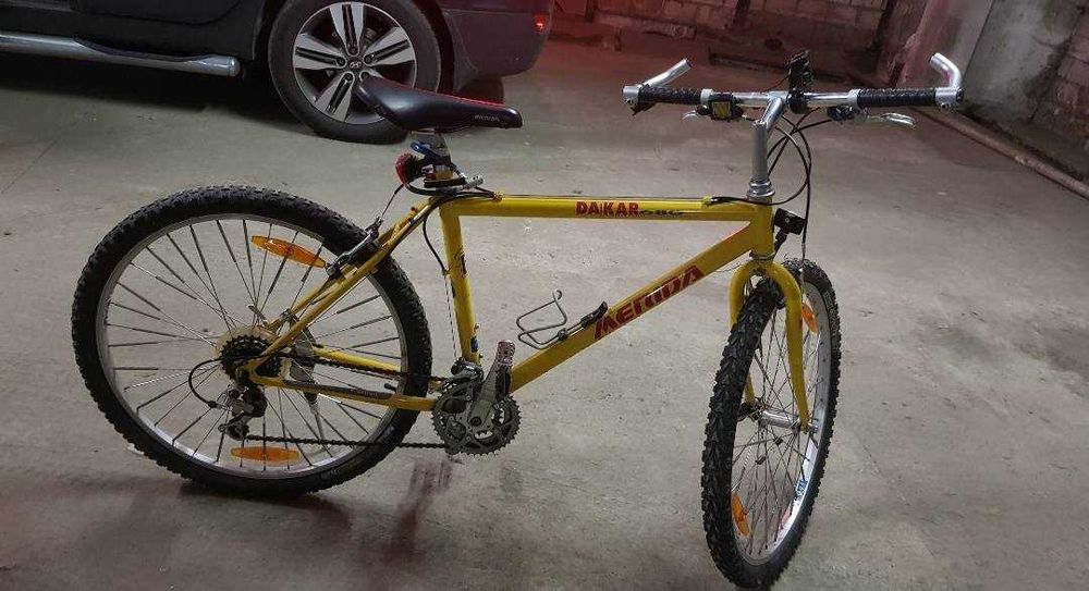 Merida MTB 26” – klasyk, sztywny widelec, V-brake, osprzęt Shimano.